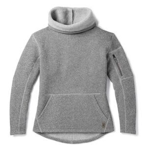 Smartwool Women Hudson Trail Pullover Fleece Mock Neck Cowl Sweater XS gray EUC